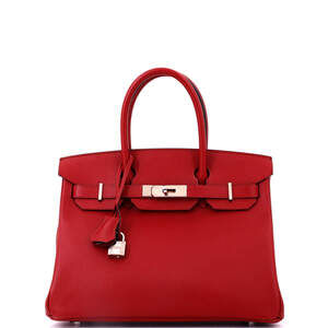 Hermes Birkin 30 Red Epsom with Palladium Hardware